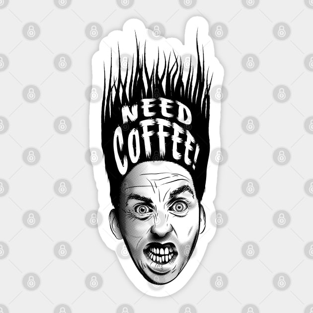 Need Coffee! Long Black version Sticker by GraficBakeHouse